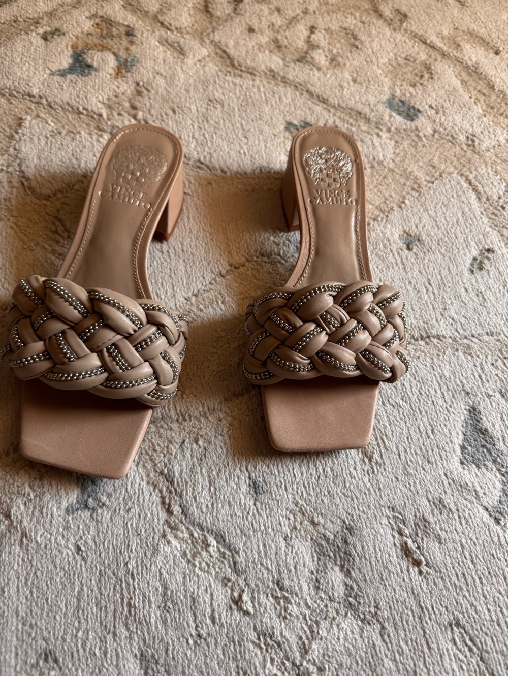 Vince Camuto Braided Strap Slide Sandal in Tan